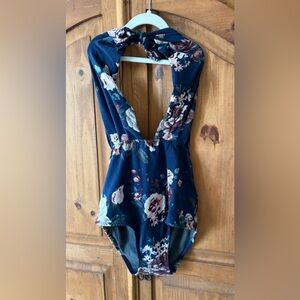 Handmade Floral Blue Bodysuit